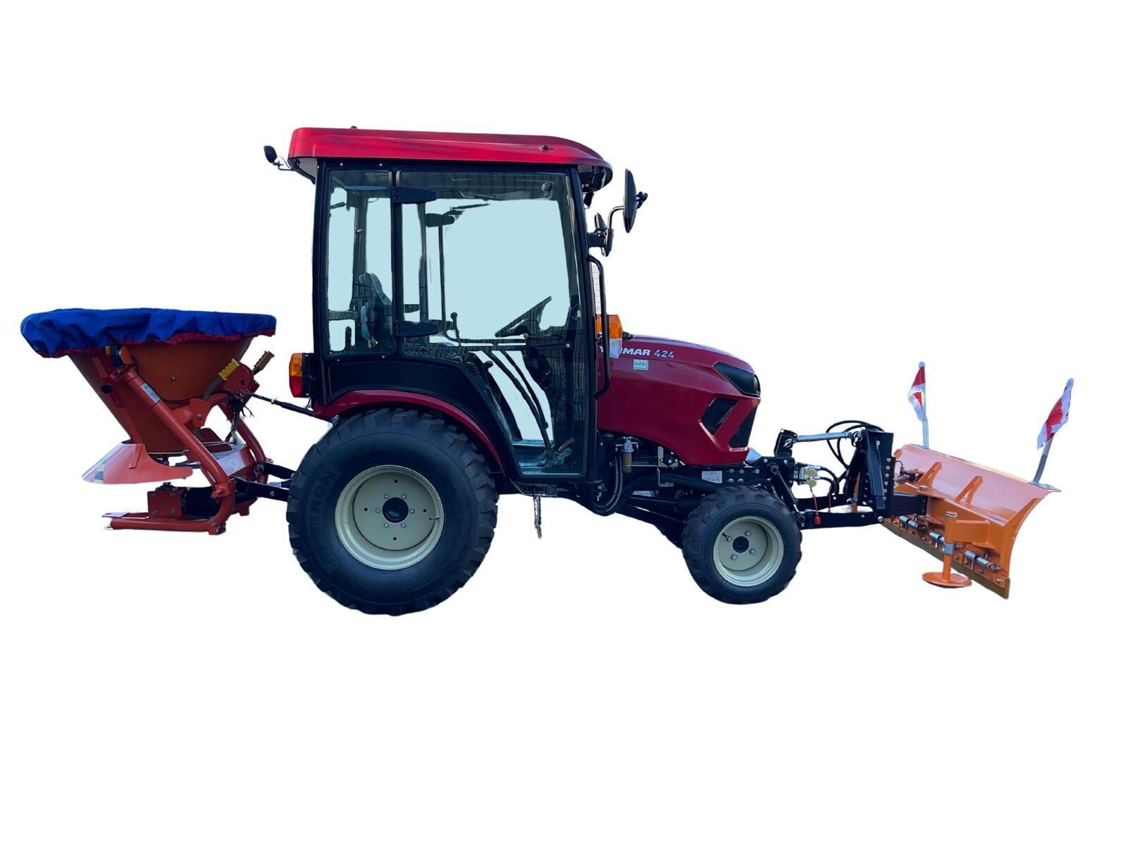 Yanmar SA424 Wintertraktor inkl. Kabine, Schneeschild und Streuer