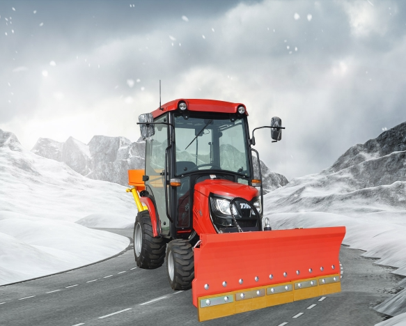 TYM TS 255 HST Traktor mit Kabine, Schneeschild und Streuer